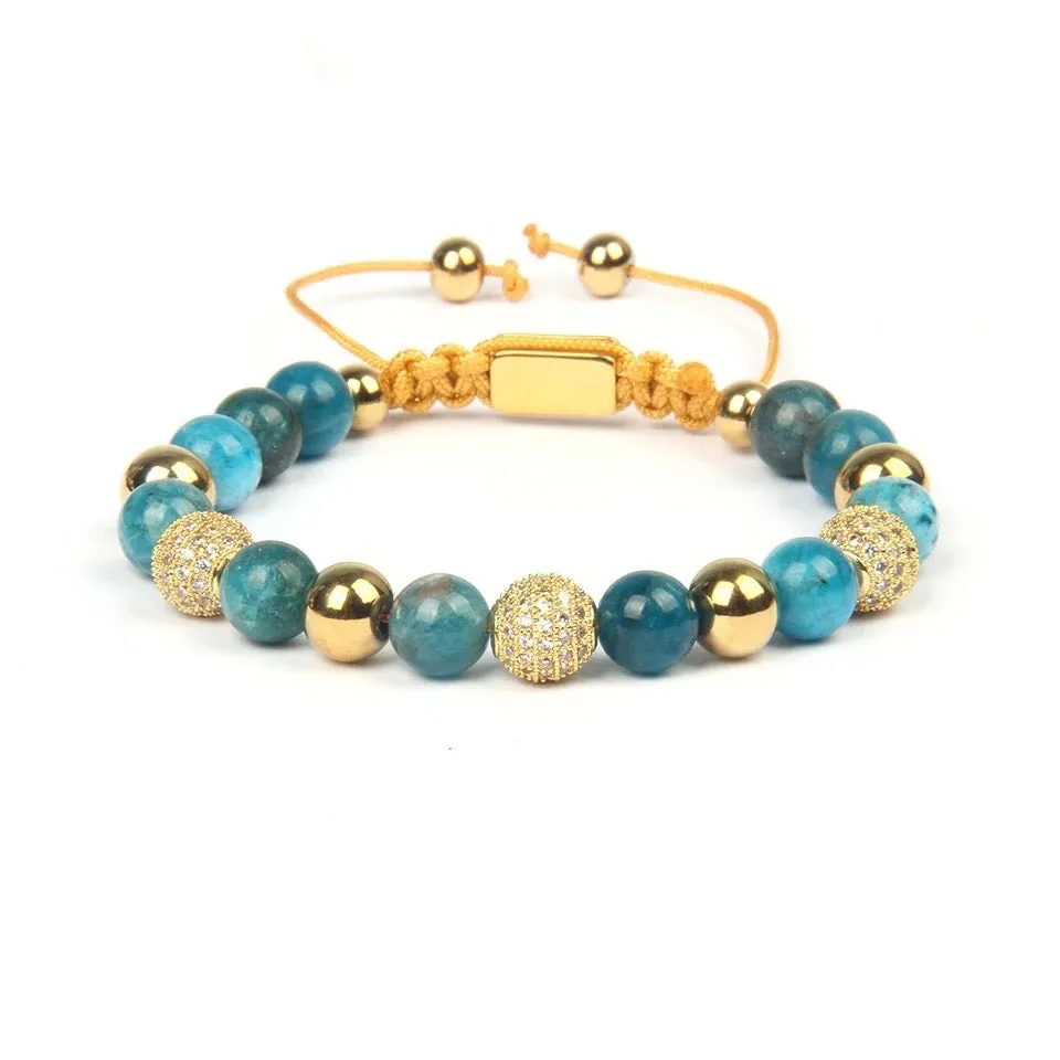 Apalite & Gold Beads Bracelet
