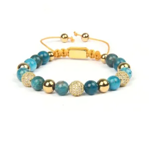 Apalite & Gold Beads Bracelet