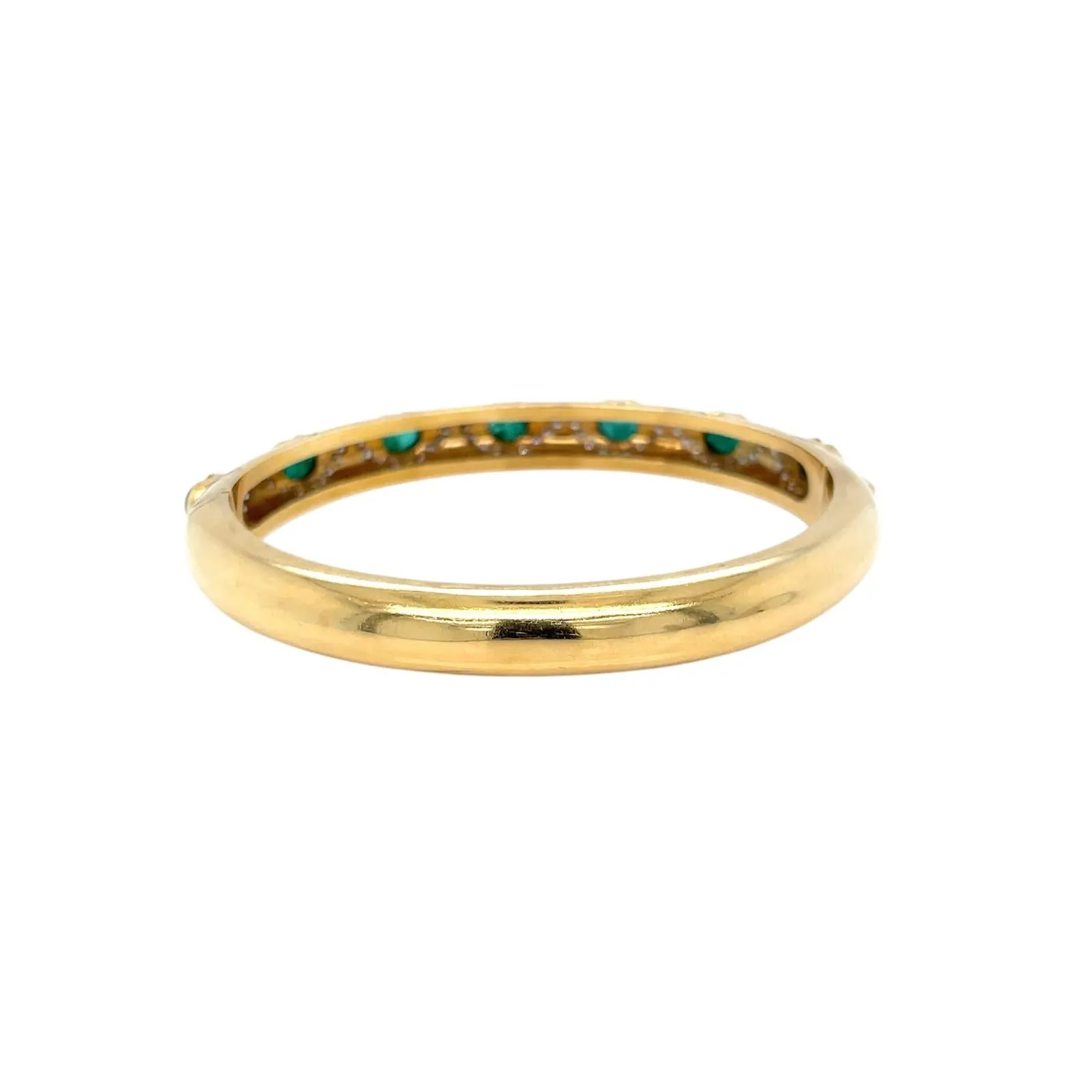 Arcese Rome Diamonds, Sapphire, Ruby, Emerald Gold Trio Of Bangle Bracelets