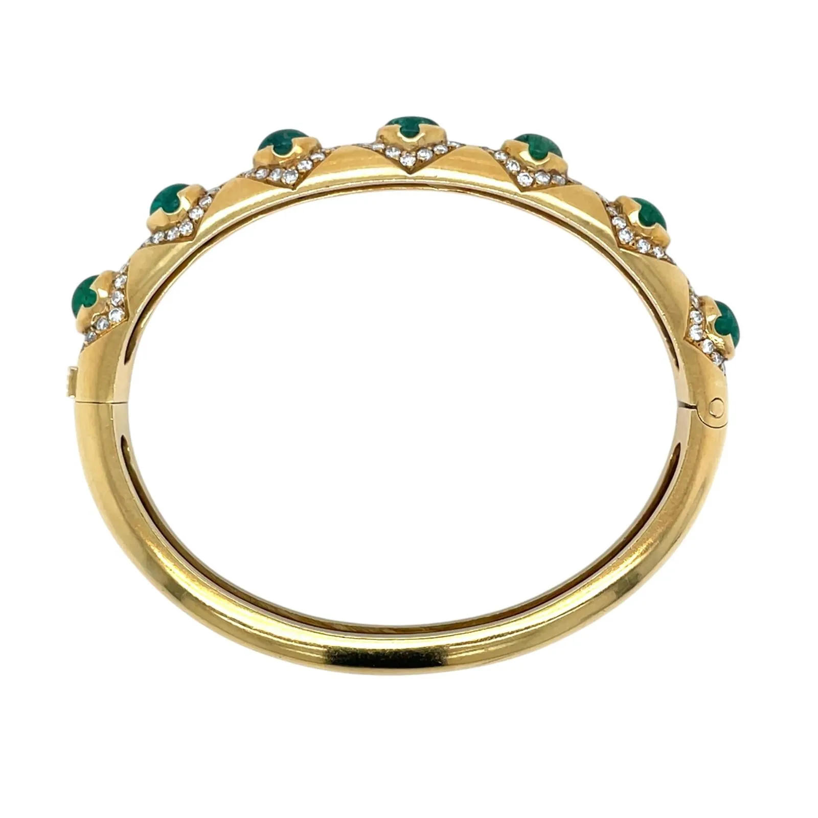 Arcese Rome Diamonds, Sapphire, Ruby, Emerald Gold Trio Of Bangle Bracelets