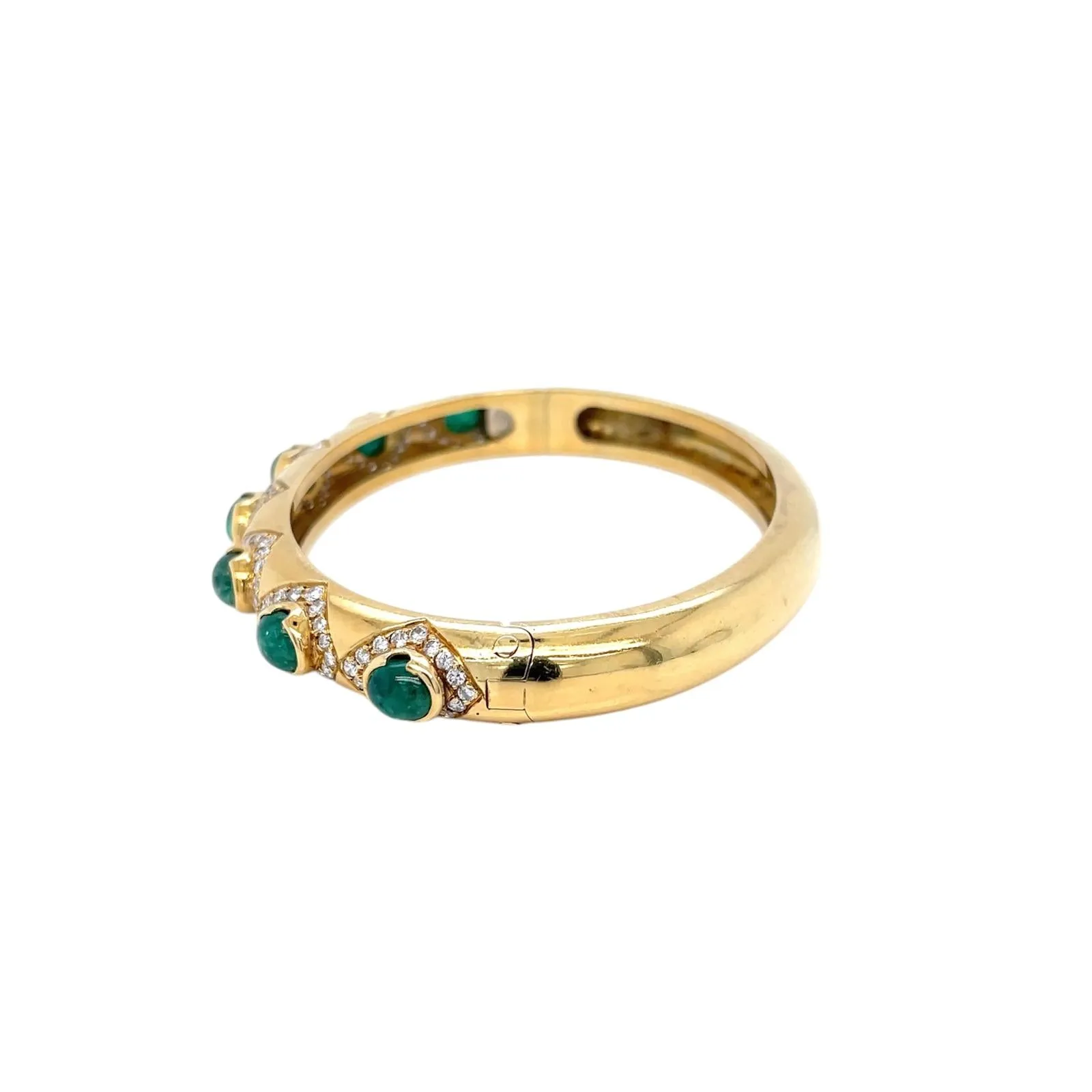 Arcese Rome Diamonds, Sapphire, Ruby, Emerald Gold Trio Of Bangle Bracelets