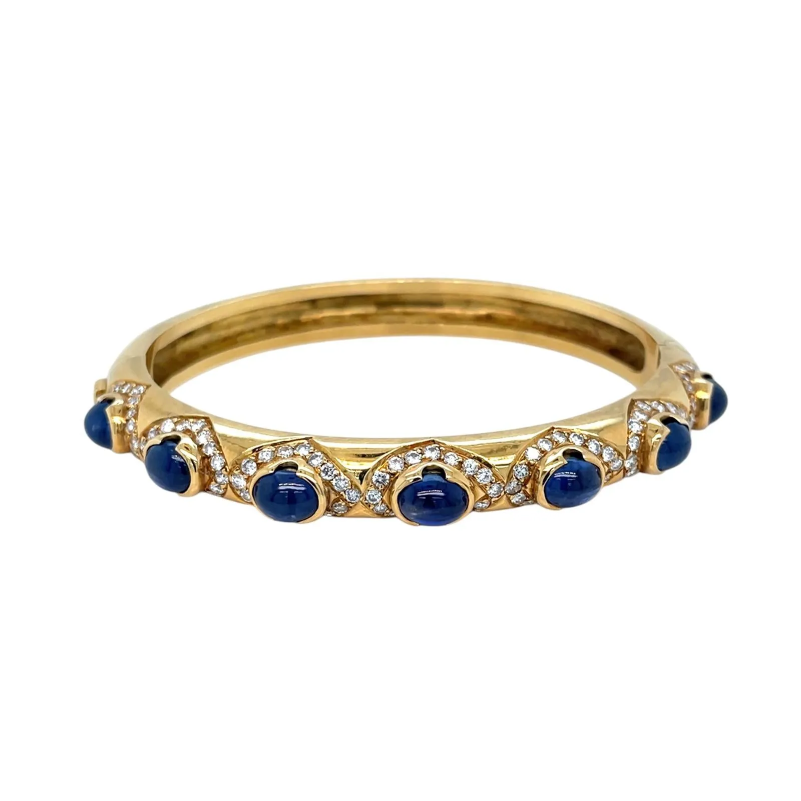 Arcese Rome Diamonds, Sapphire, Ruby, Emerald Gold Trio Of Bangle Bracelets