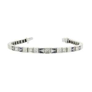 Art Deco Diamond & Sapphire* Link Bracelet