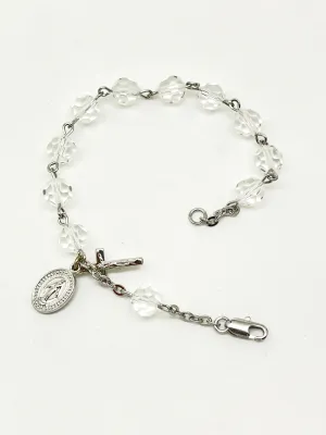 Austrian Clear Crystal  Rosary Bracelet 7MM