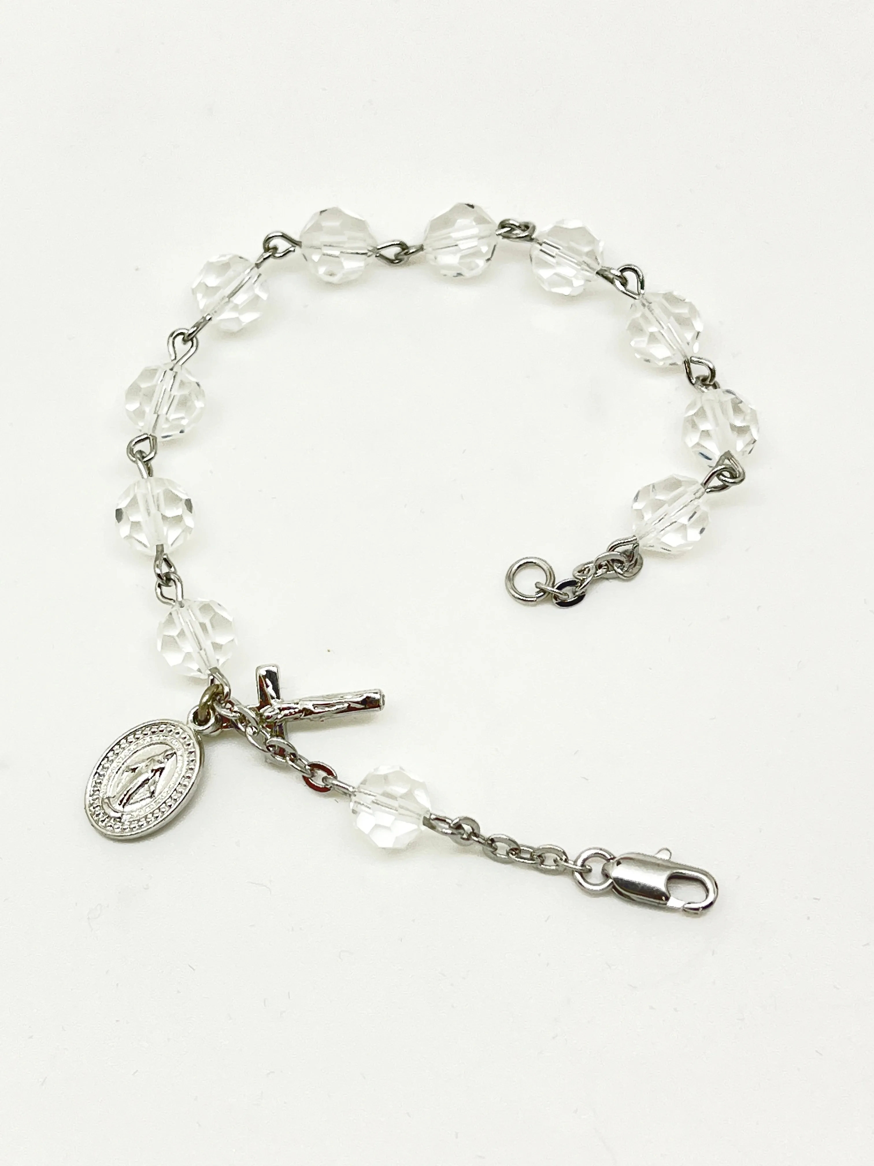 Austrian Clear Crystal  Rosary Bracelet 7MM