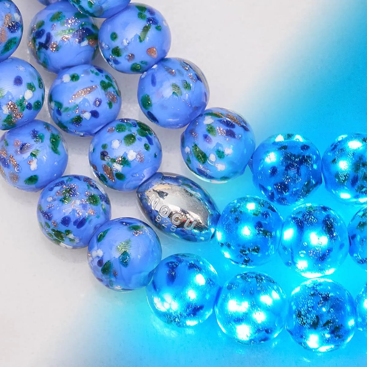 Azure Forest | .925 Sterling Silver | Firefly Glass Bracelet