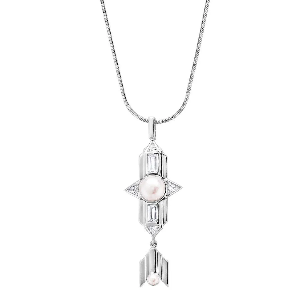 Babylon Long Necklace - Silver
