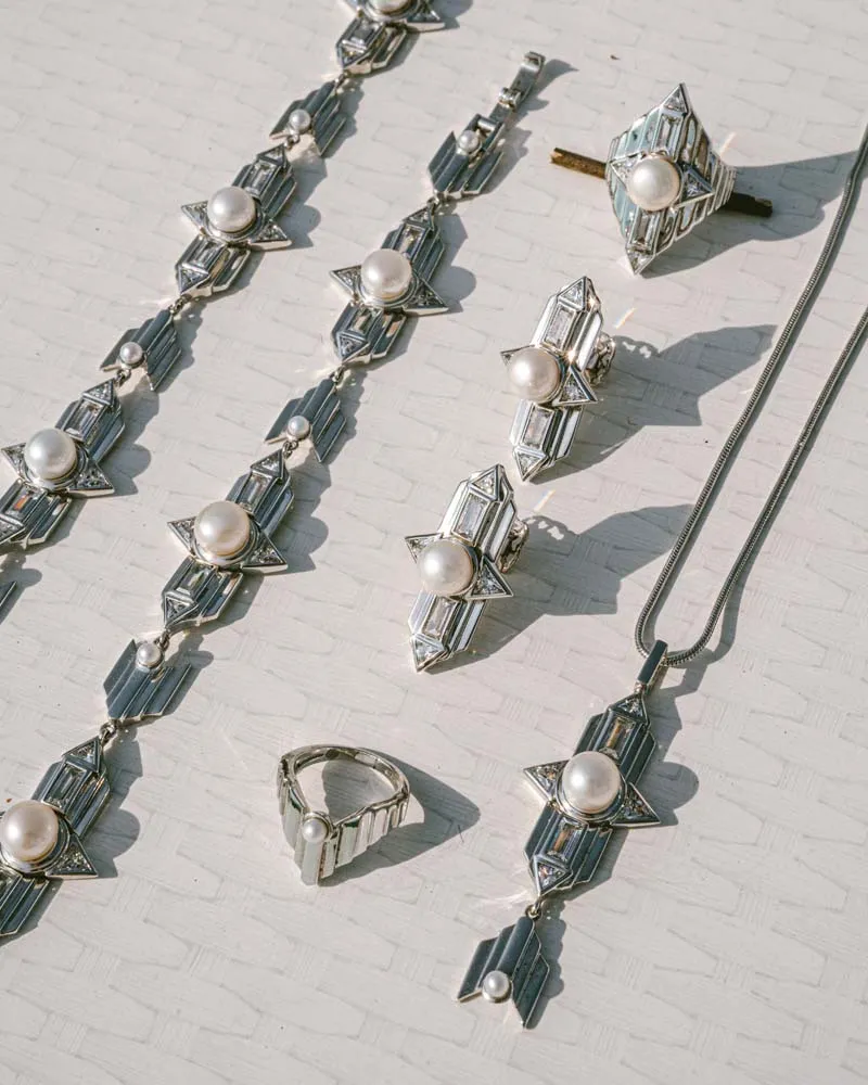 Babylon Long Necklace - Silver