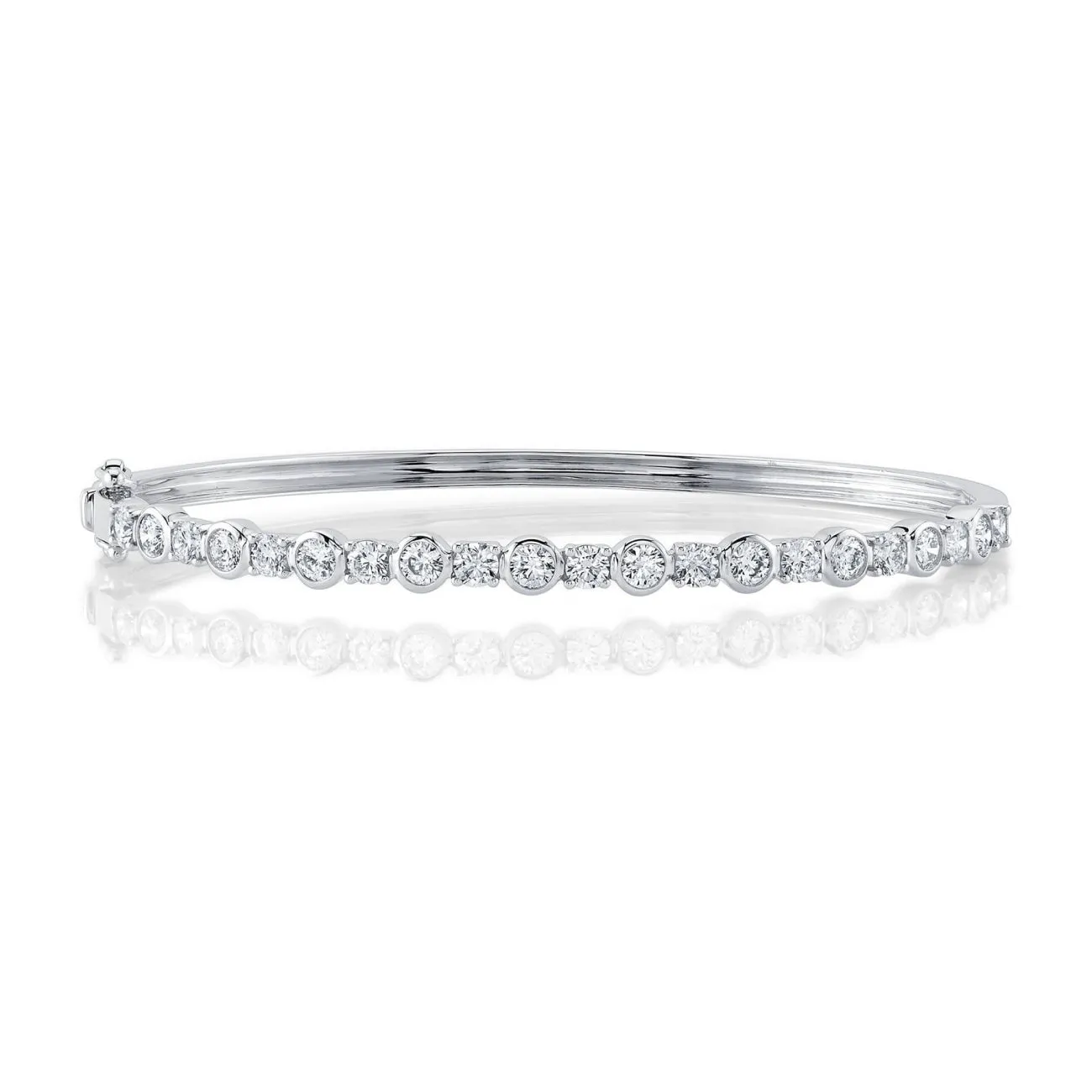 Bailey 14K White Gold 1.88 ct Diamond Bezel Bangle Bracelet