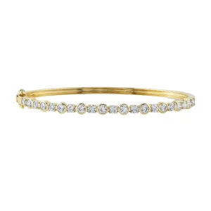 Bailey 14K Yellow Gold Diamond Bezel Bangle Bracelet