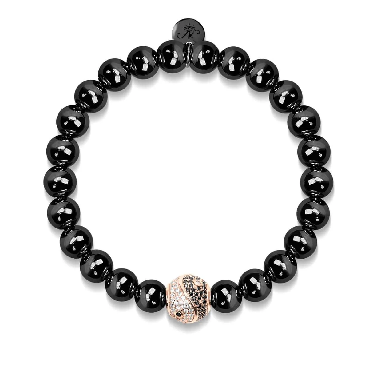 Balance | 18k Rose Gold & Gunmetal | Crystal Yin Yang