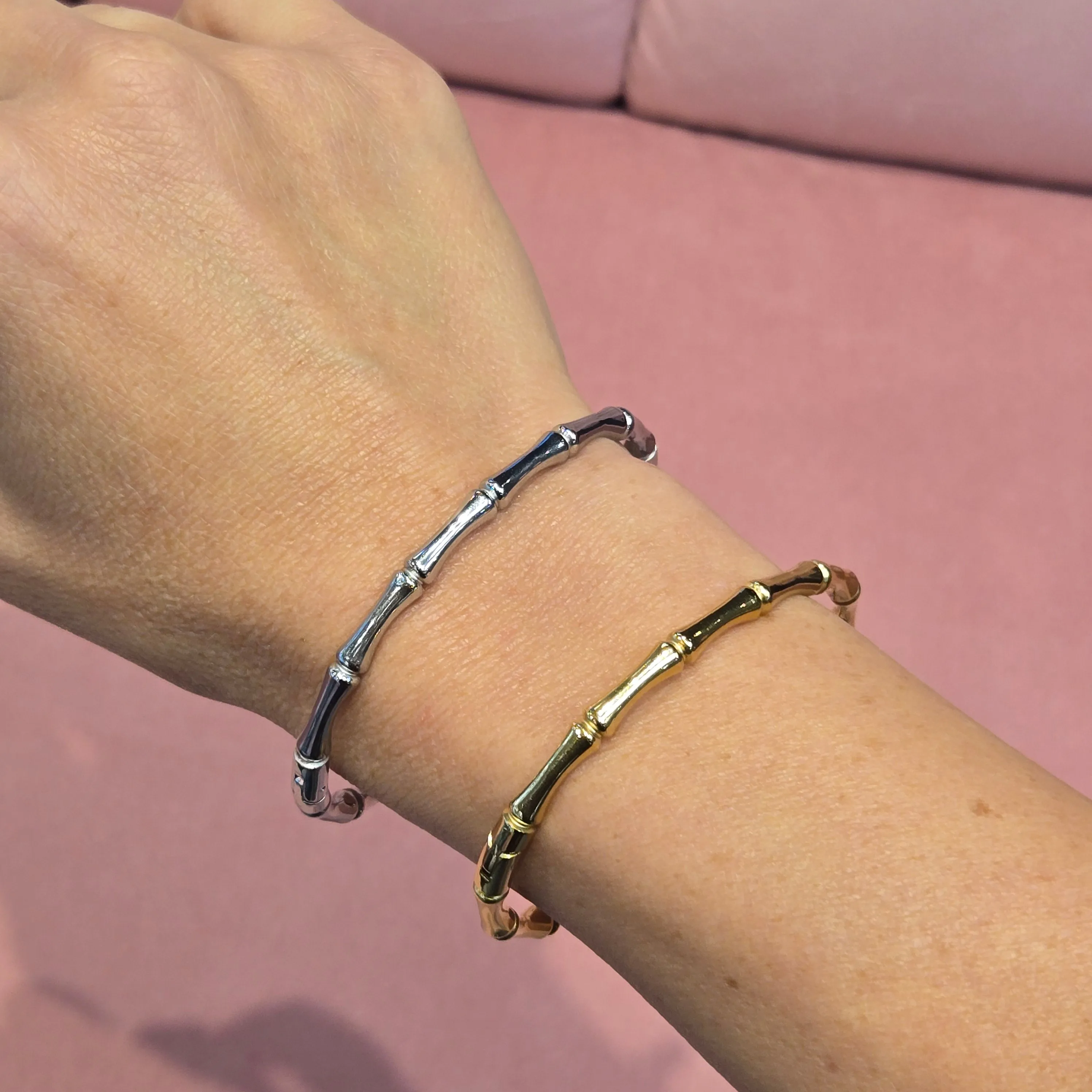 Bamboo Texture Modern Minimalist 4mm Bracelets Bangles