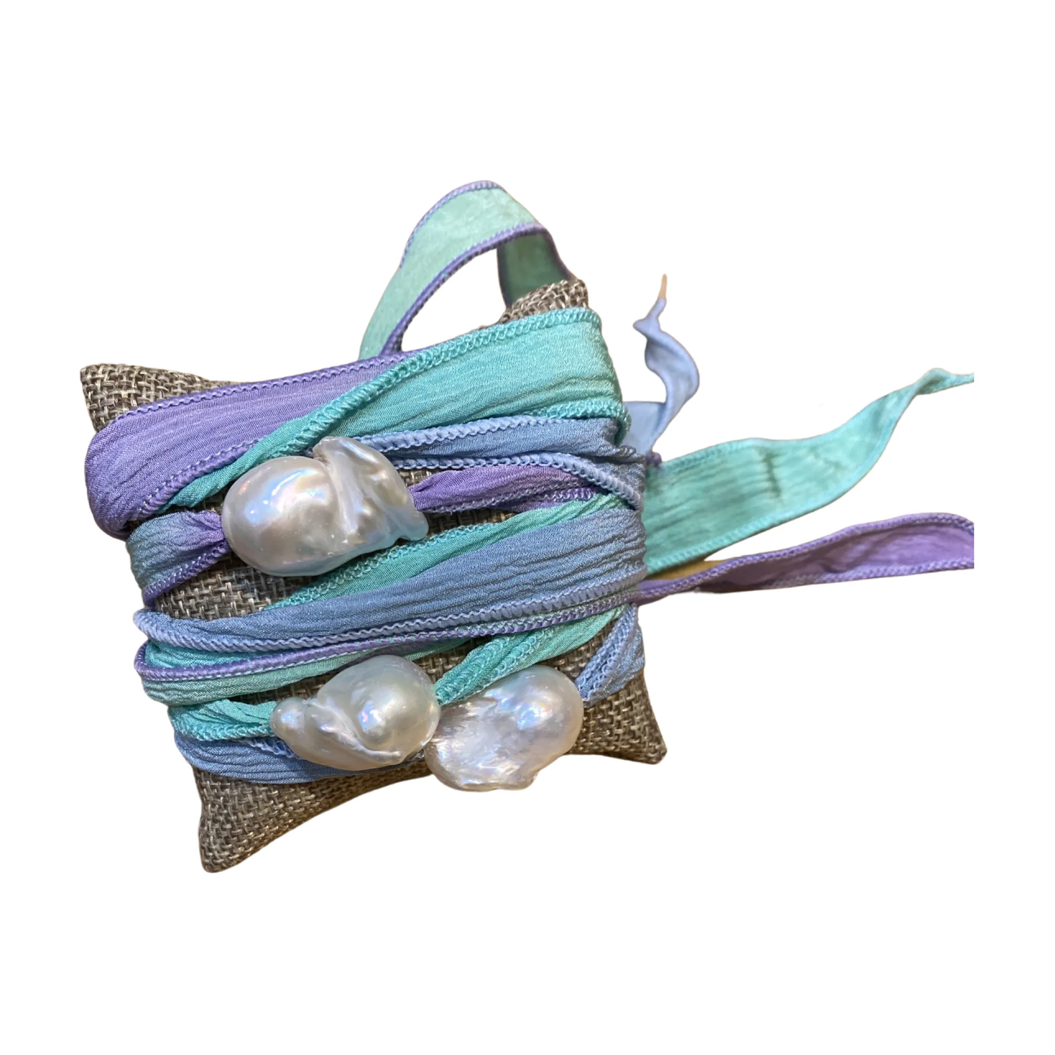 Baroque Pearl on Ribbon Bracelet