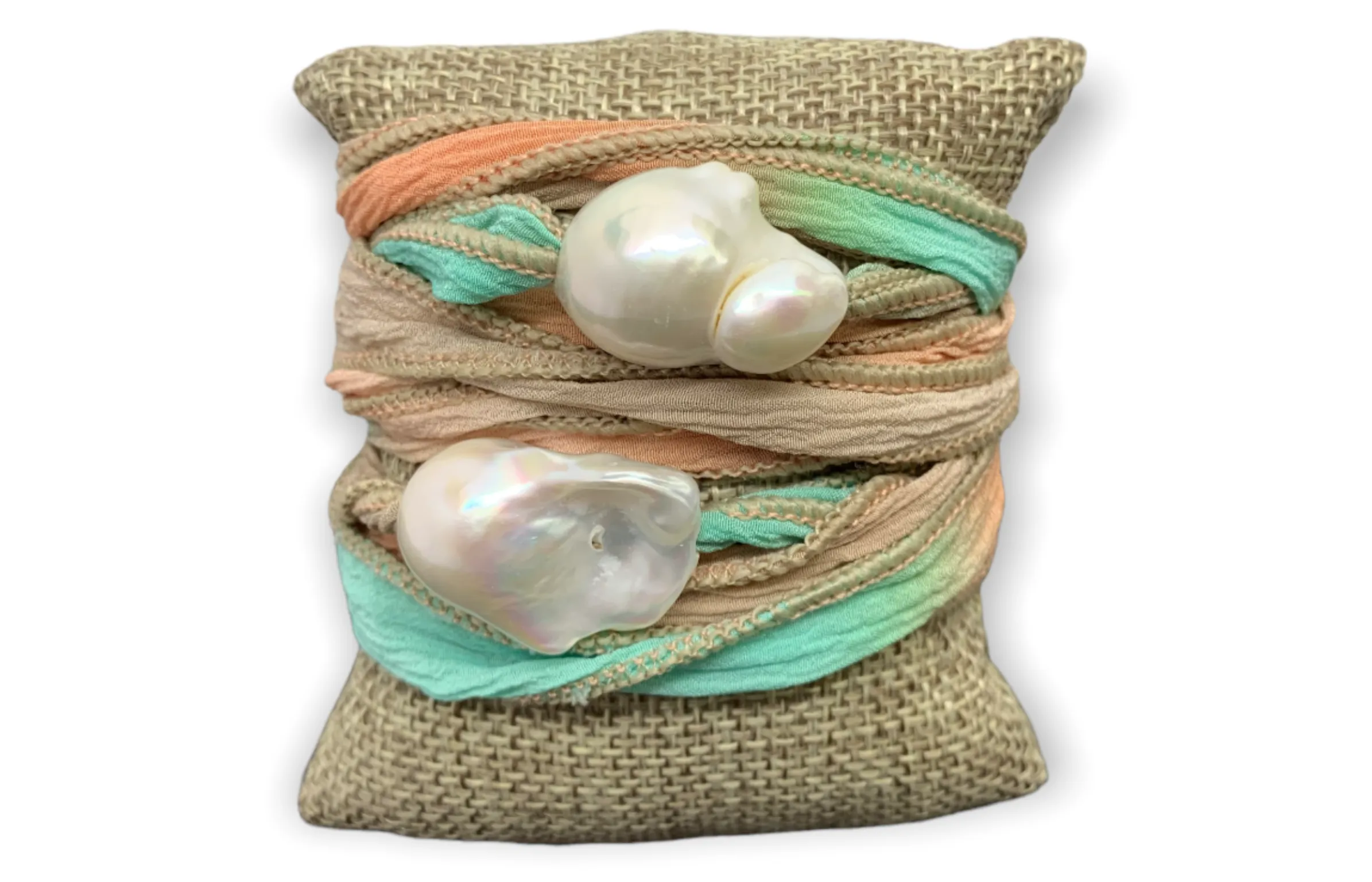 Baroque Pearl on Ribbon Bracelet