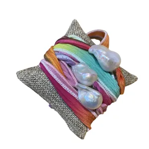 Baroque Pearl on Ribbon Bracelet