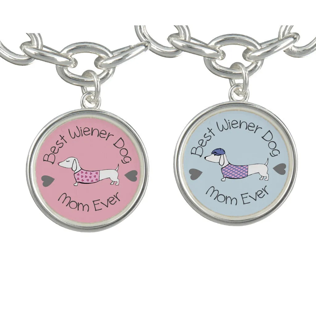 Best Wiener Dog Mom Ever Charm Bracelet