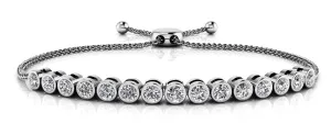 Bezel Set Adjustable Lab-Grown Diamond Bracelet with 1.02 ct.(finished) 2.5mm