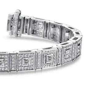 Bezel Set Princess Lab-Grown Diamond Bracelet with 4.36 ct.(finished) 1.1mm, 2.5mm