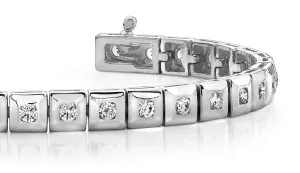 Bezel Set Square Link Lab-Grown Diamond Bracelet with 2.04 ct.(finished) 2.5mm