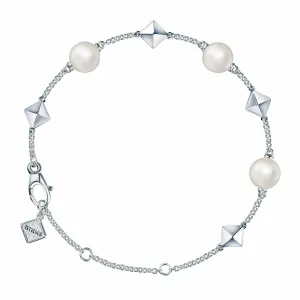 Bijoux Birks Silver Rock and Freshwater Pearl Station Bracelet