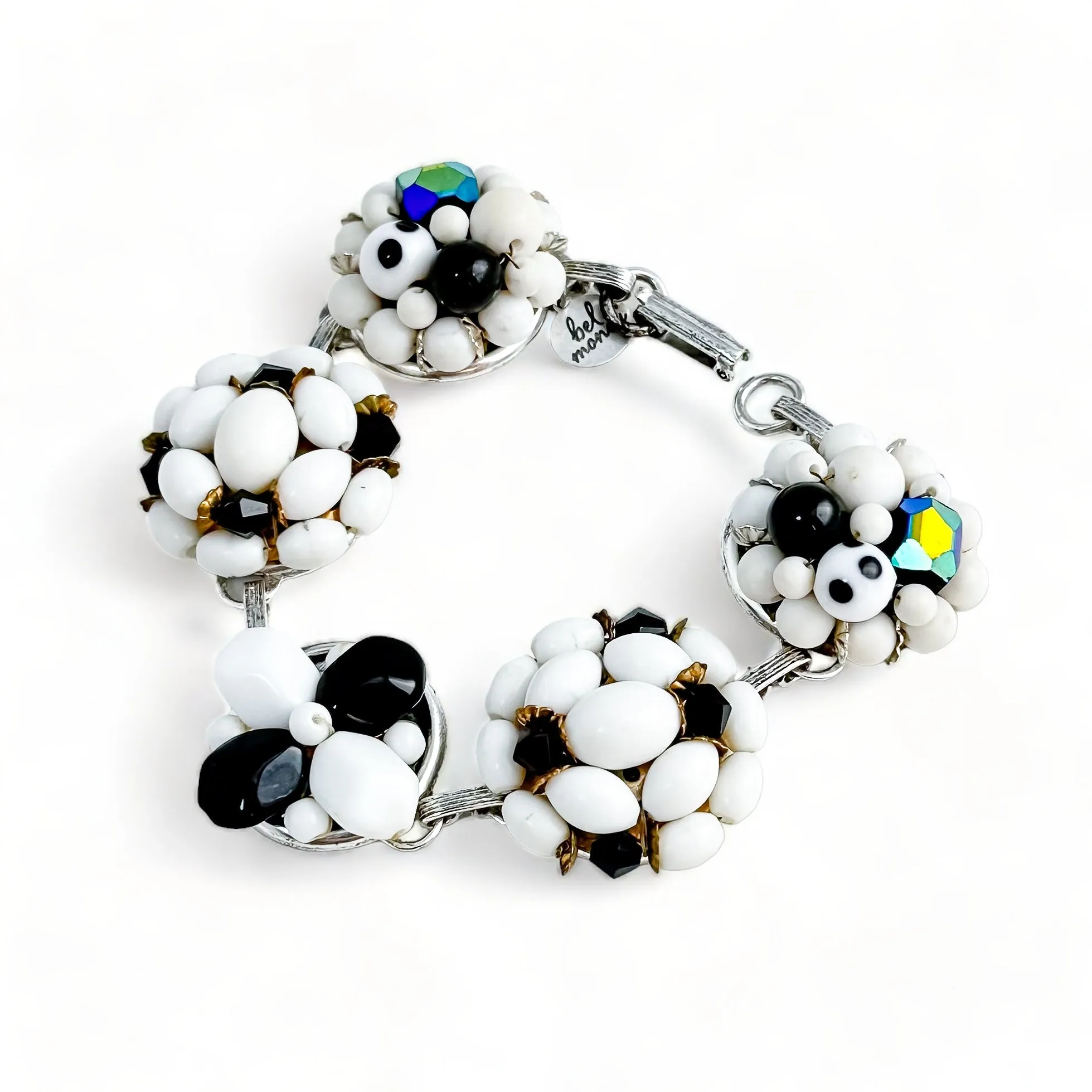 Black & White Vintage Cluster Bracelet
