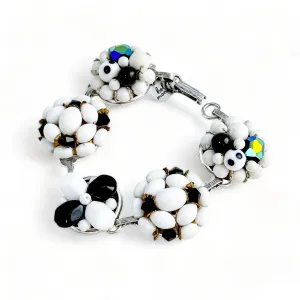 Black & White Vintage Cluster Bracelet