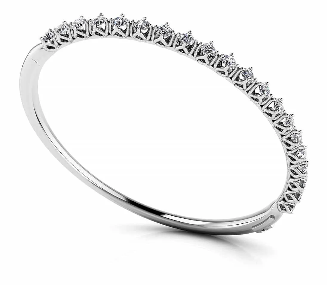 Blossoming Florals Diamond Bangle with 2.88 ct.(finished) 3.5mm