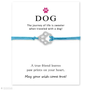 Blue "Wish Upon A Paw" Charm Bracelet