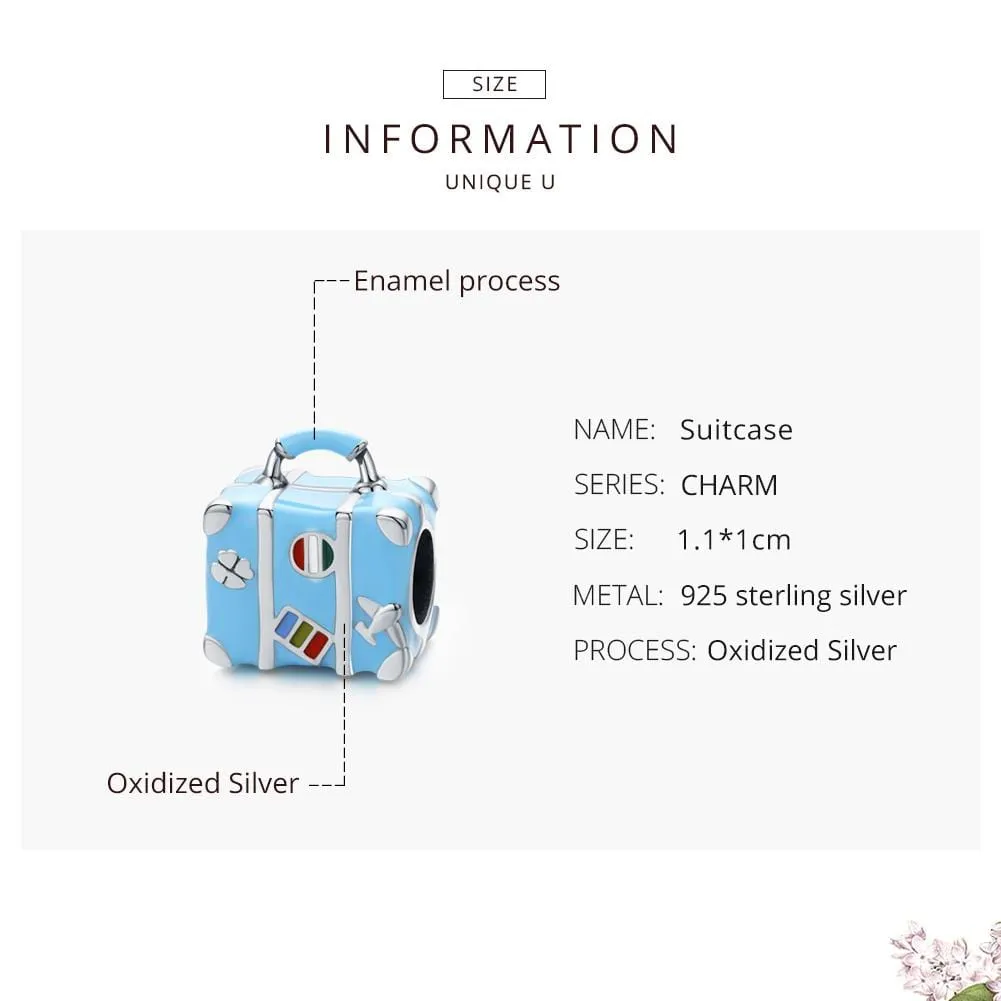 Blue Suitcase Charm