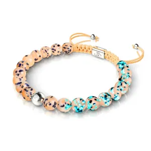 Blueberry Cobbler | Silver | Firefly Glass Macrame Bracelet