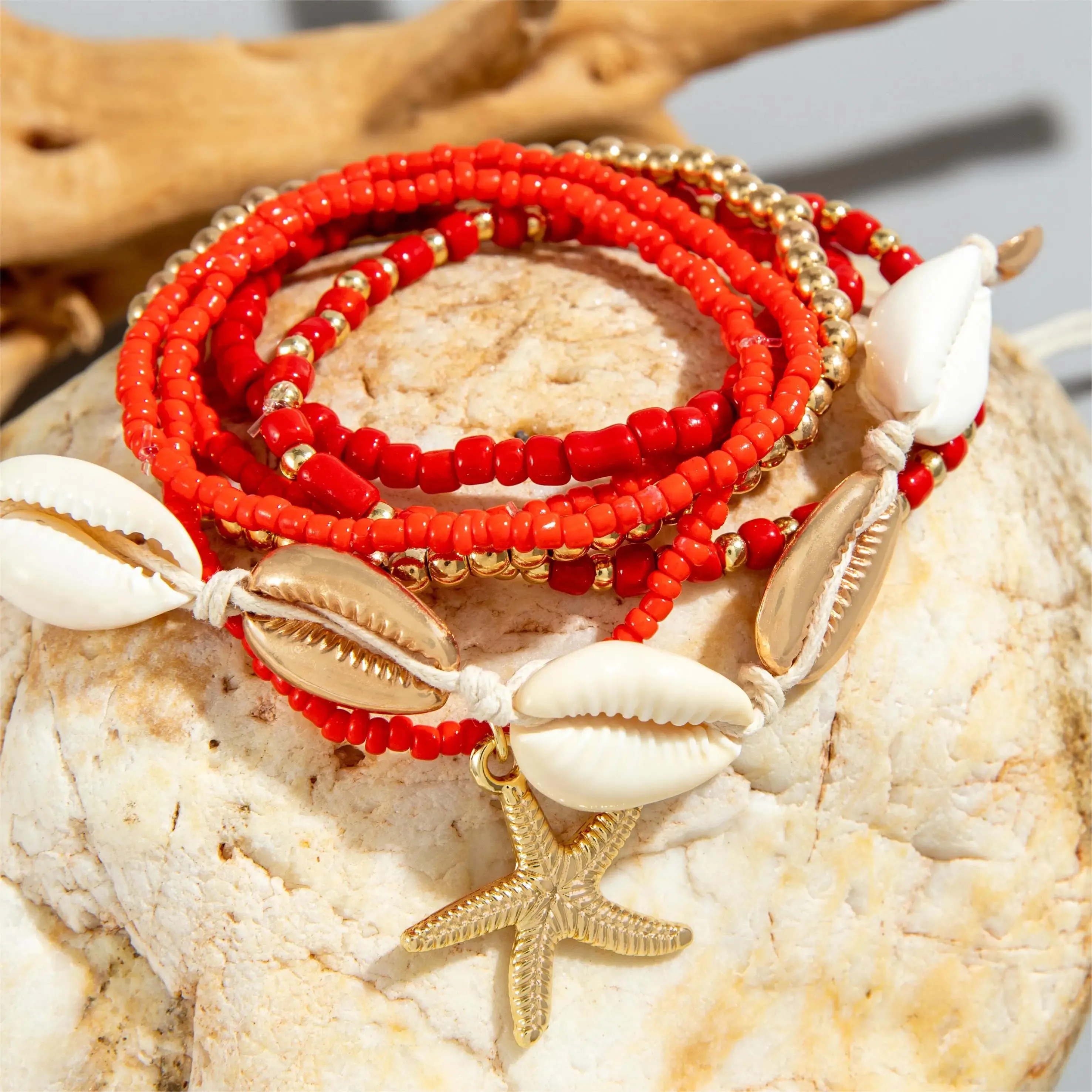 Bohemia Shell Starfish Bracelet Set Women Sand Beach Multilayer Bracelet Jewelry Party 7pcs/set
