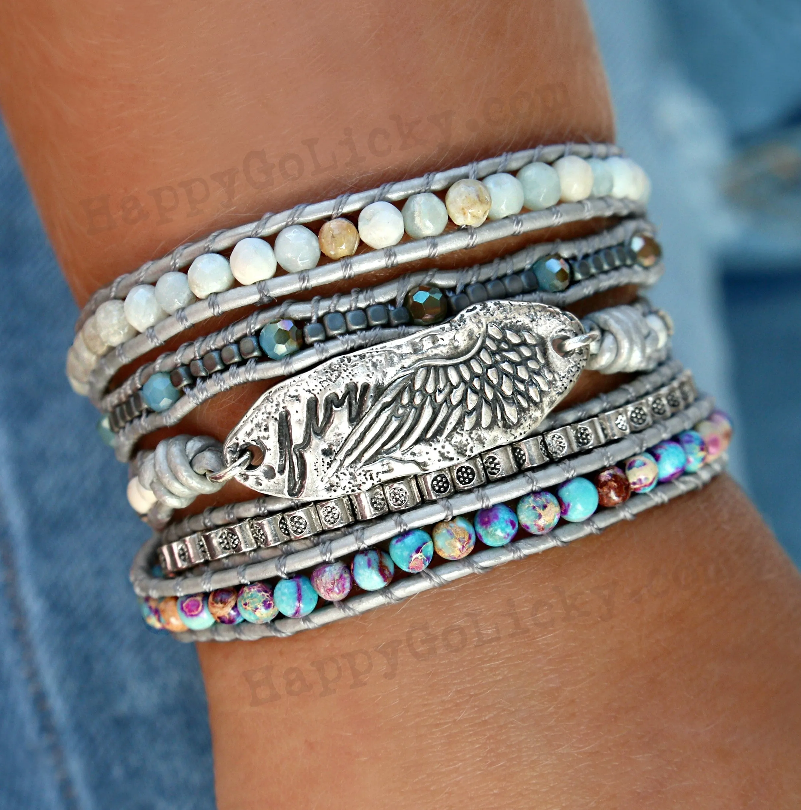 Bohemian Leather Wrap Bracelet
