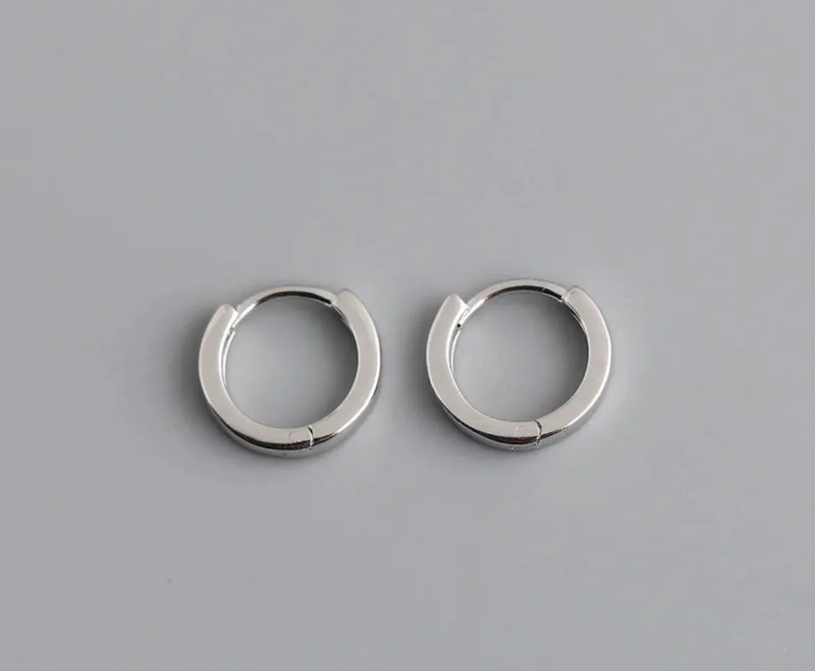 Boho & Mala Sterling Silver Hoop Huggie Earrings