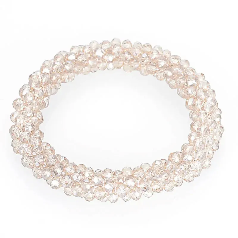 Boho Crystal Elastic Bracelets Bangles For Women Kristal Vintage Stretch Bohemian Hair Band Femme Multi-function Jewelry