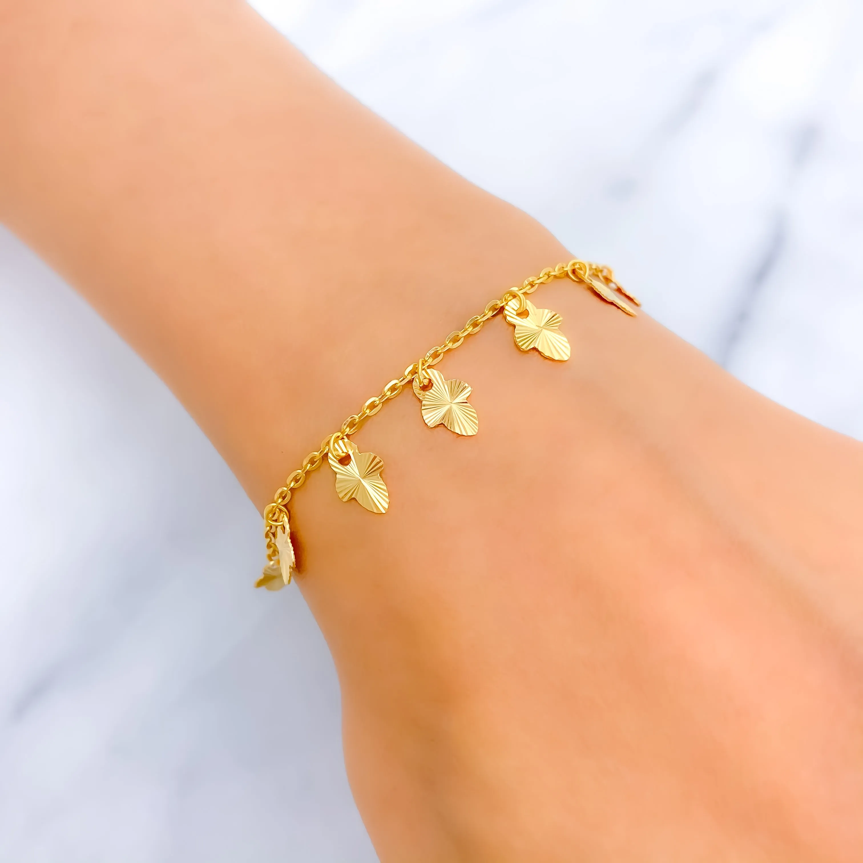 Bold Vibrant 22K Gold Charm Bracelet