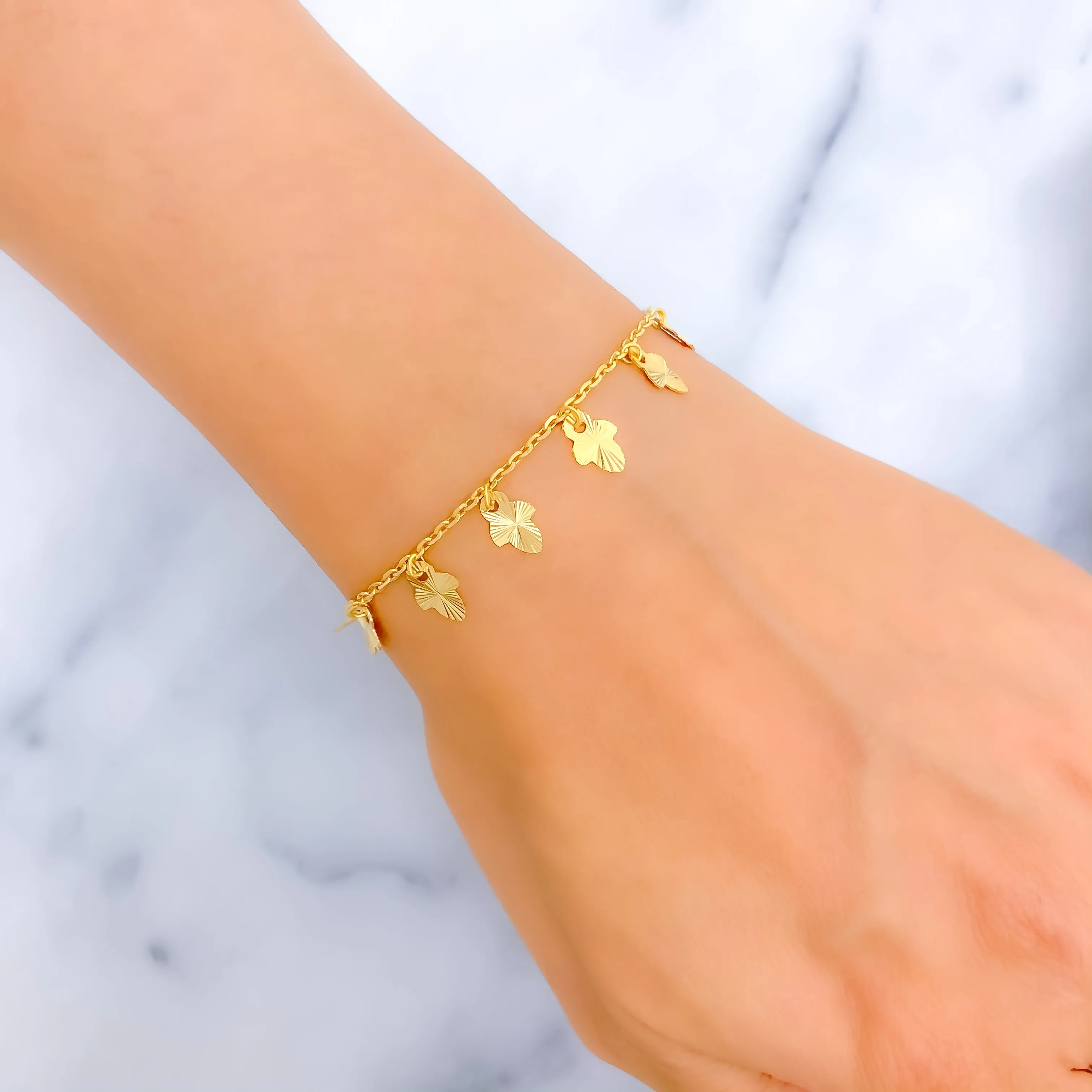 Bold Vibrant 22K Gold Charm Bracelet