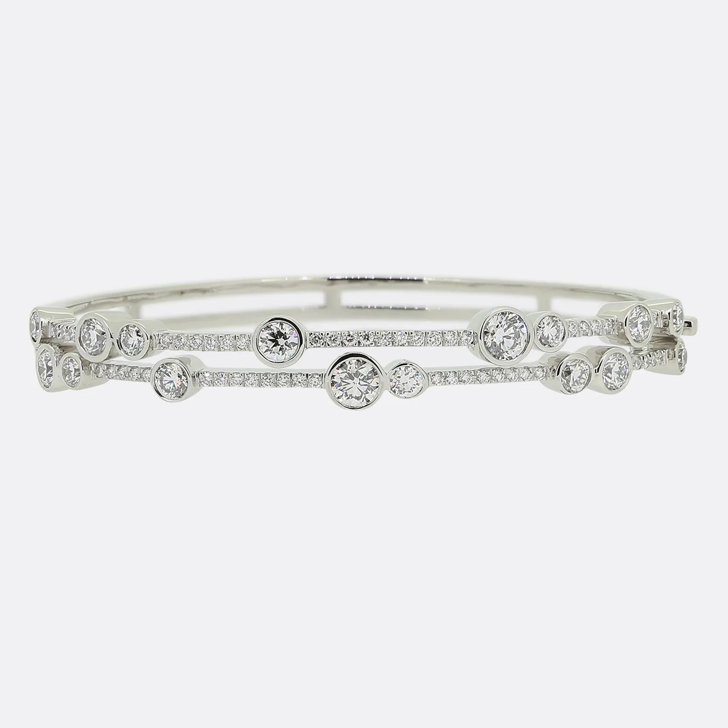 Boodles Diamond Double Waterfall Bangle Bracelet
