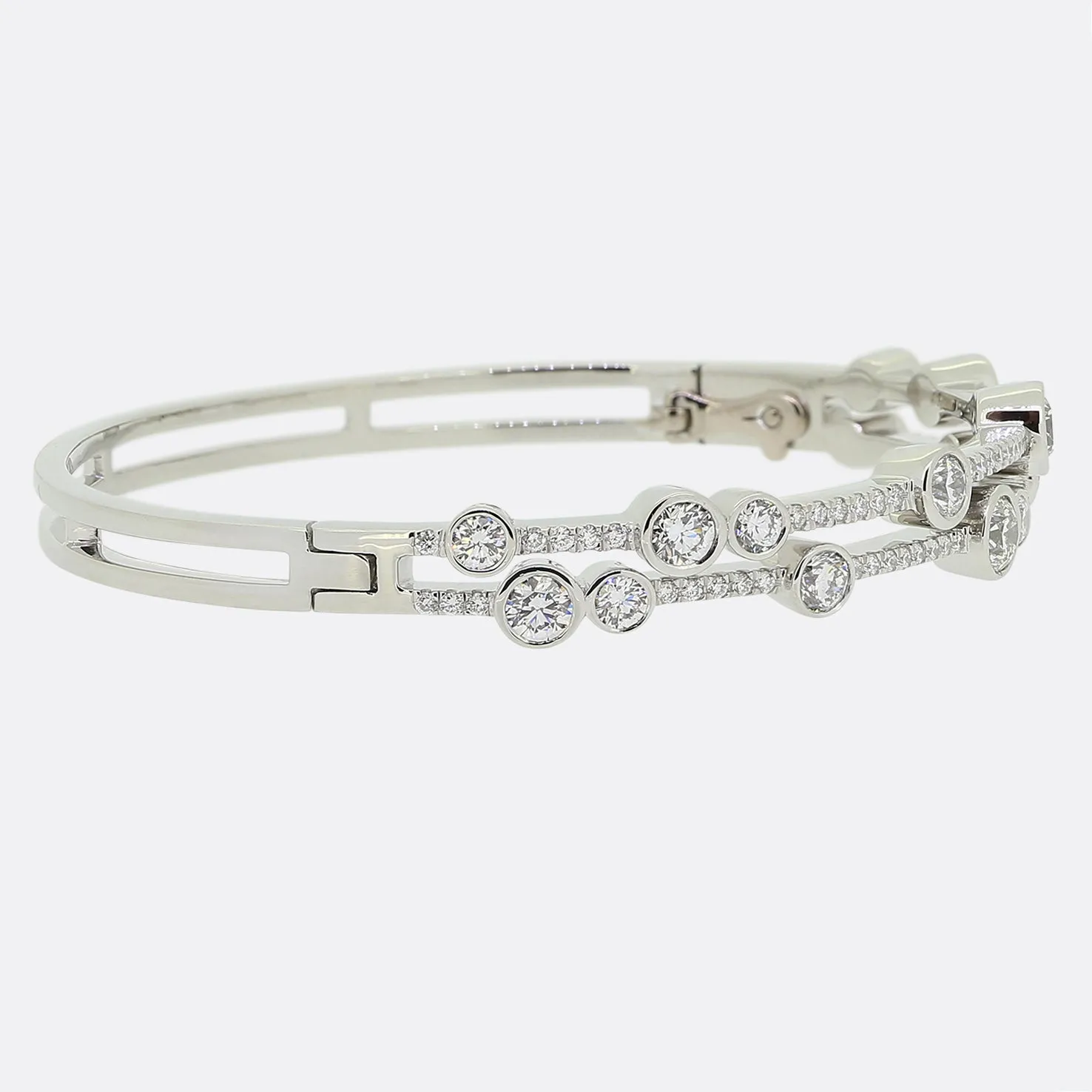 Boodles Diamond Double Waterfall Bangle Bracelet
