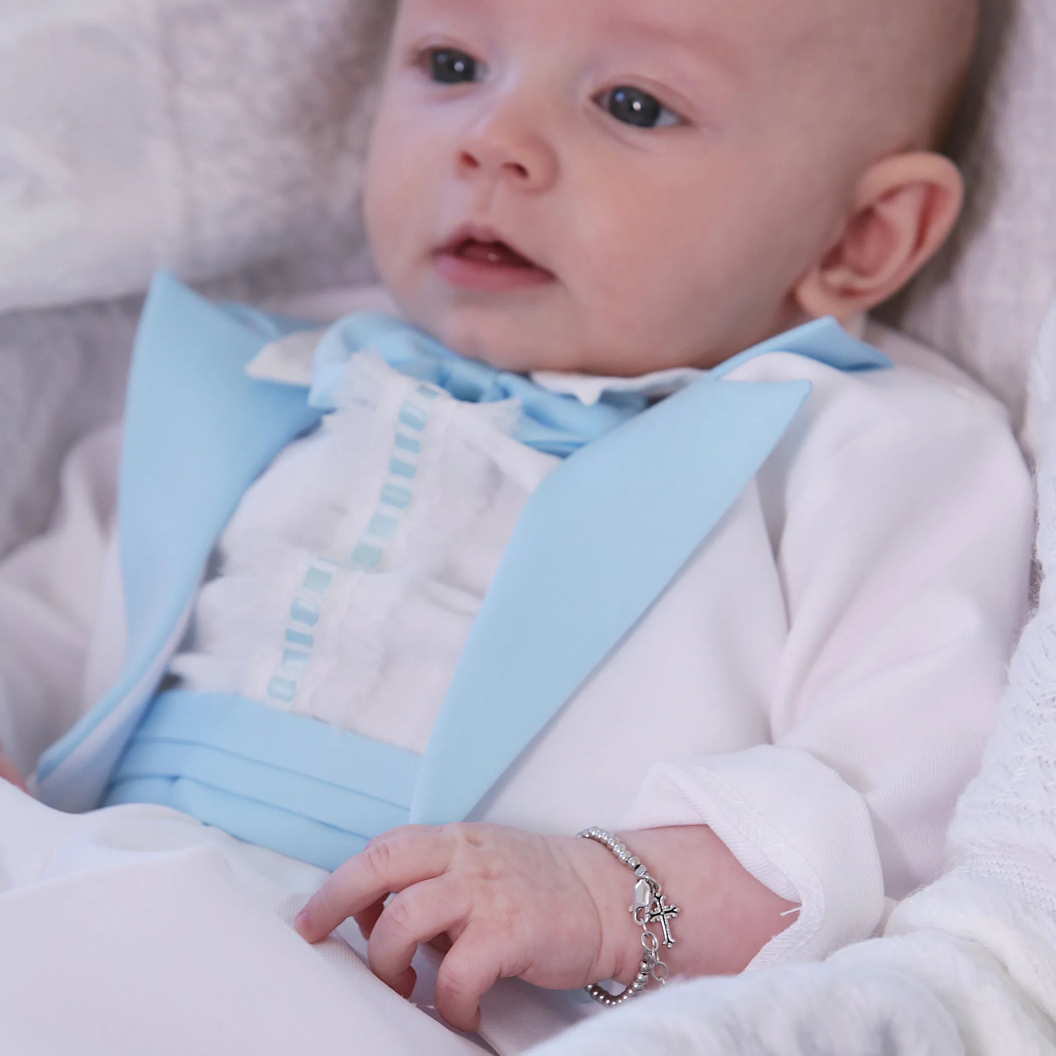 Boy's Blessing to Bride Sterling Silver Christening Bracelet for Baby Boy