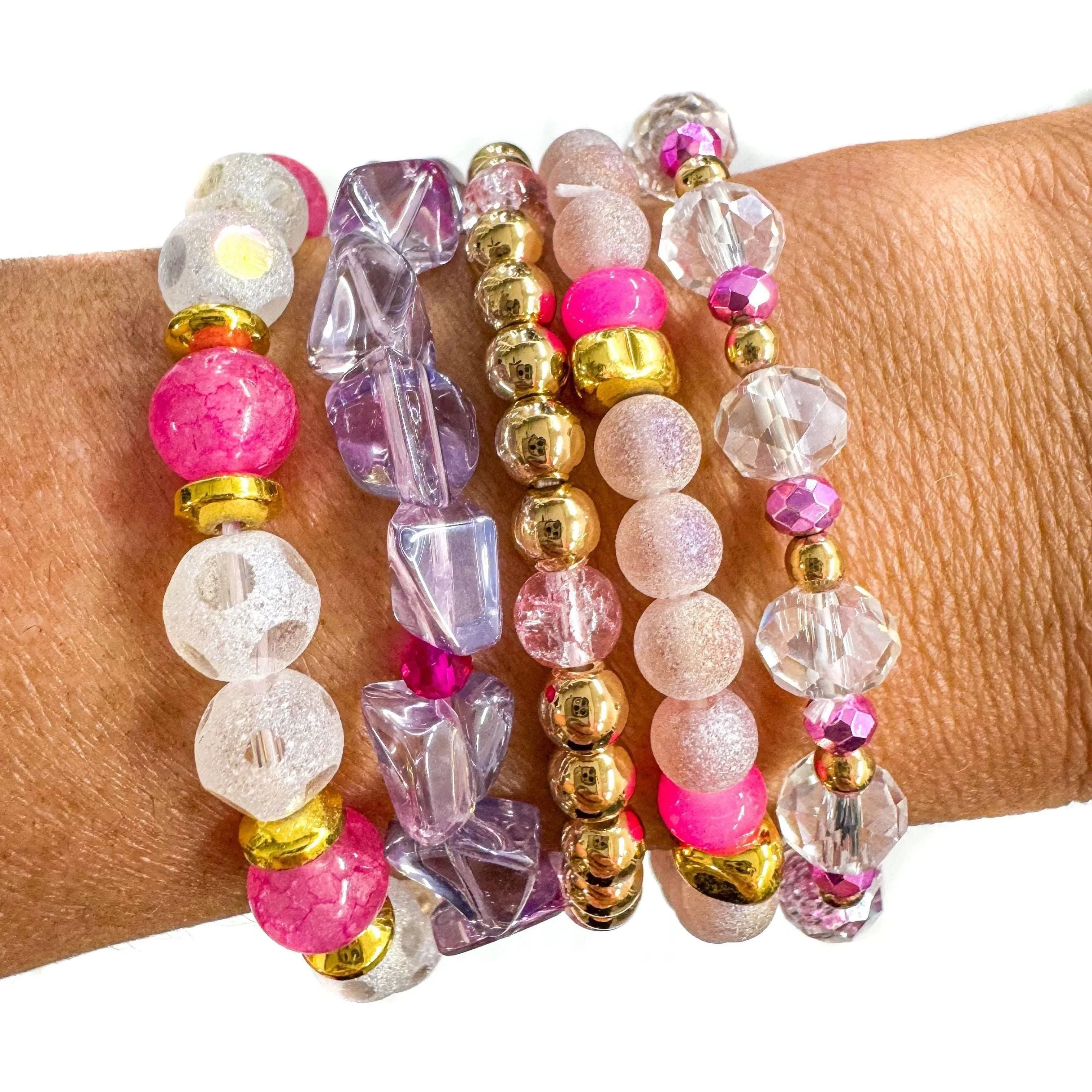 Bright Pink & Purple Bracelet Stack
