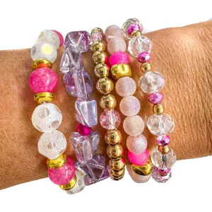 Bright Pink & Purple Bracelet Stack