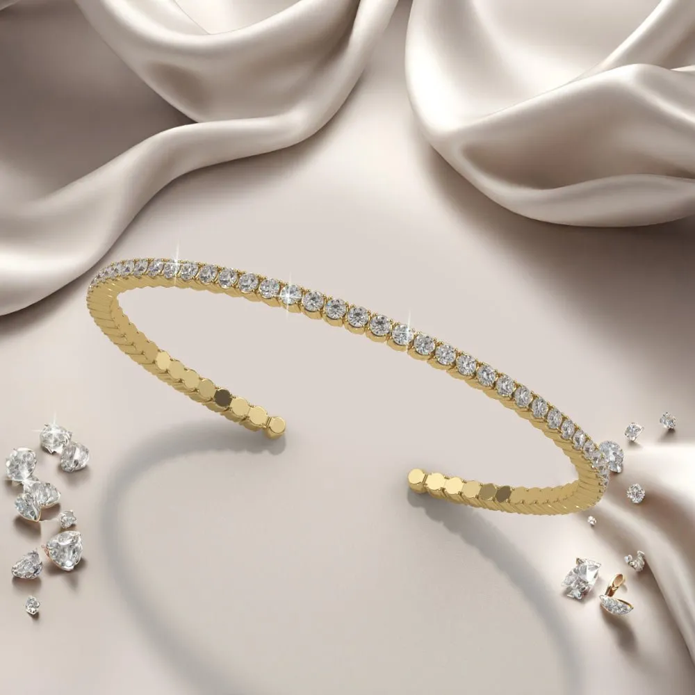 Brilliant Cut Round Diamond Flexible Bangle Diamond  with 6.24 ct.(finished) 3.5mm