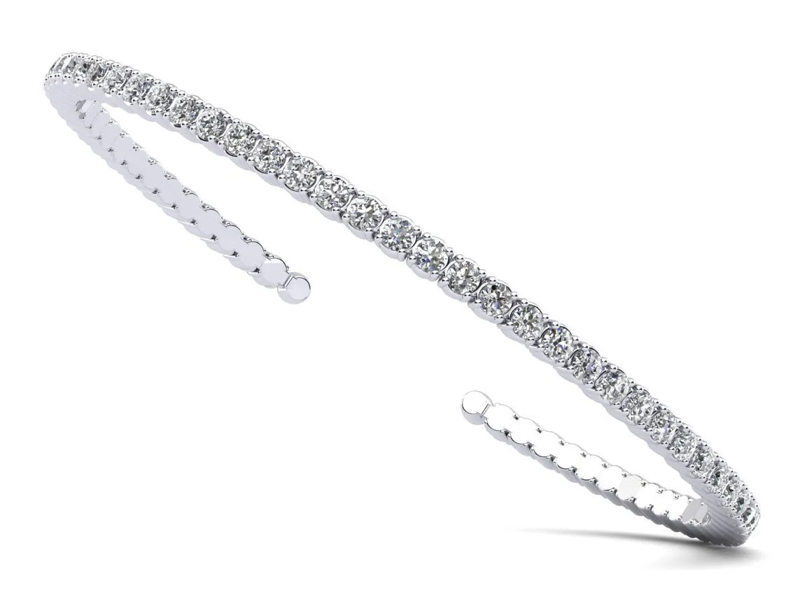 Brilliant Cut Round Diamond Flexible Bangle Diamond  with 6.24 ct.(finished) 3.5mm