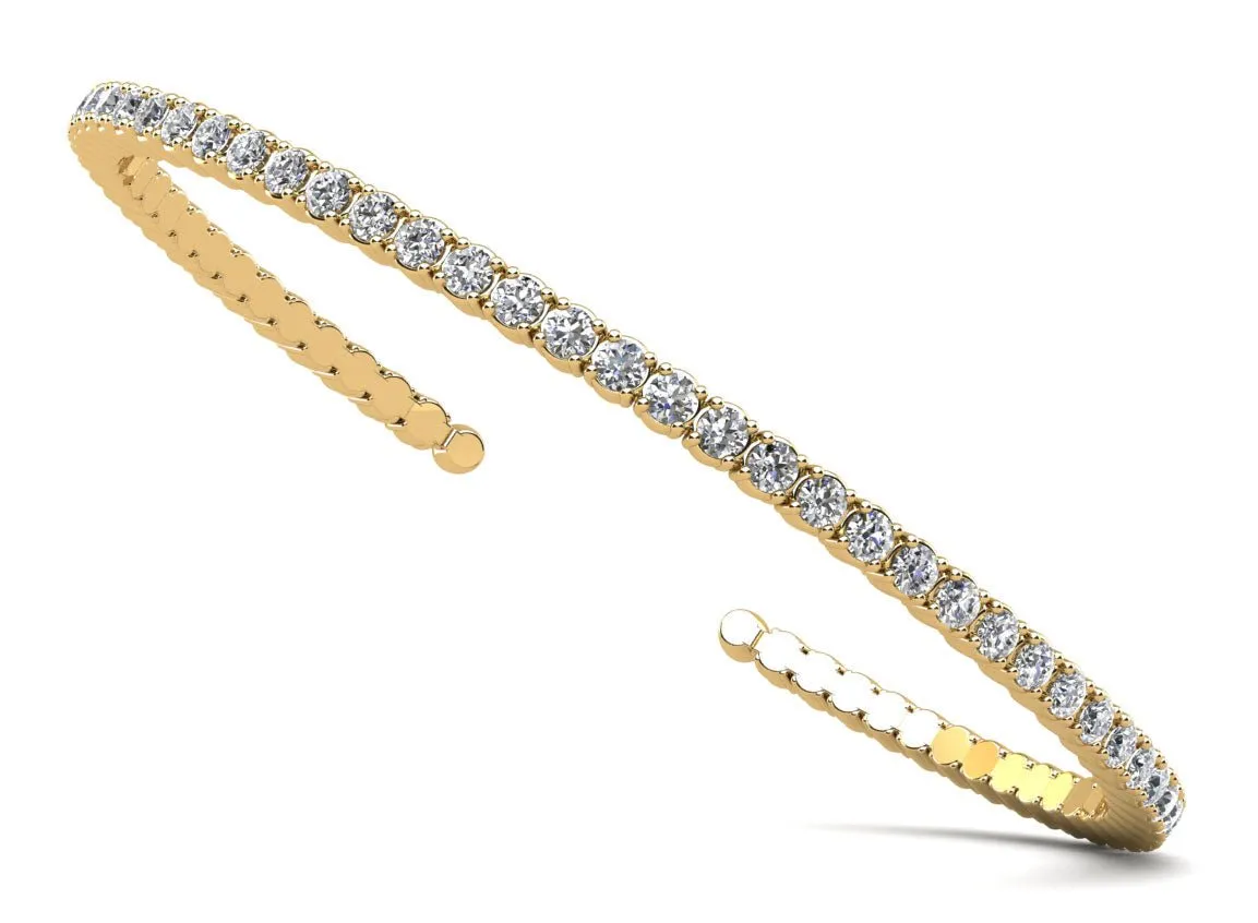 Brilliant Cut Round Diamond Flexible Bangle Diamond  with 6.24 ct.(finished) 3.5mm