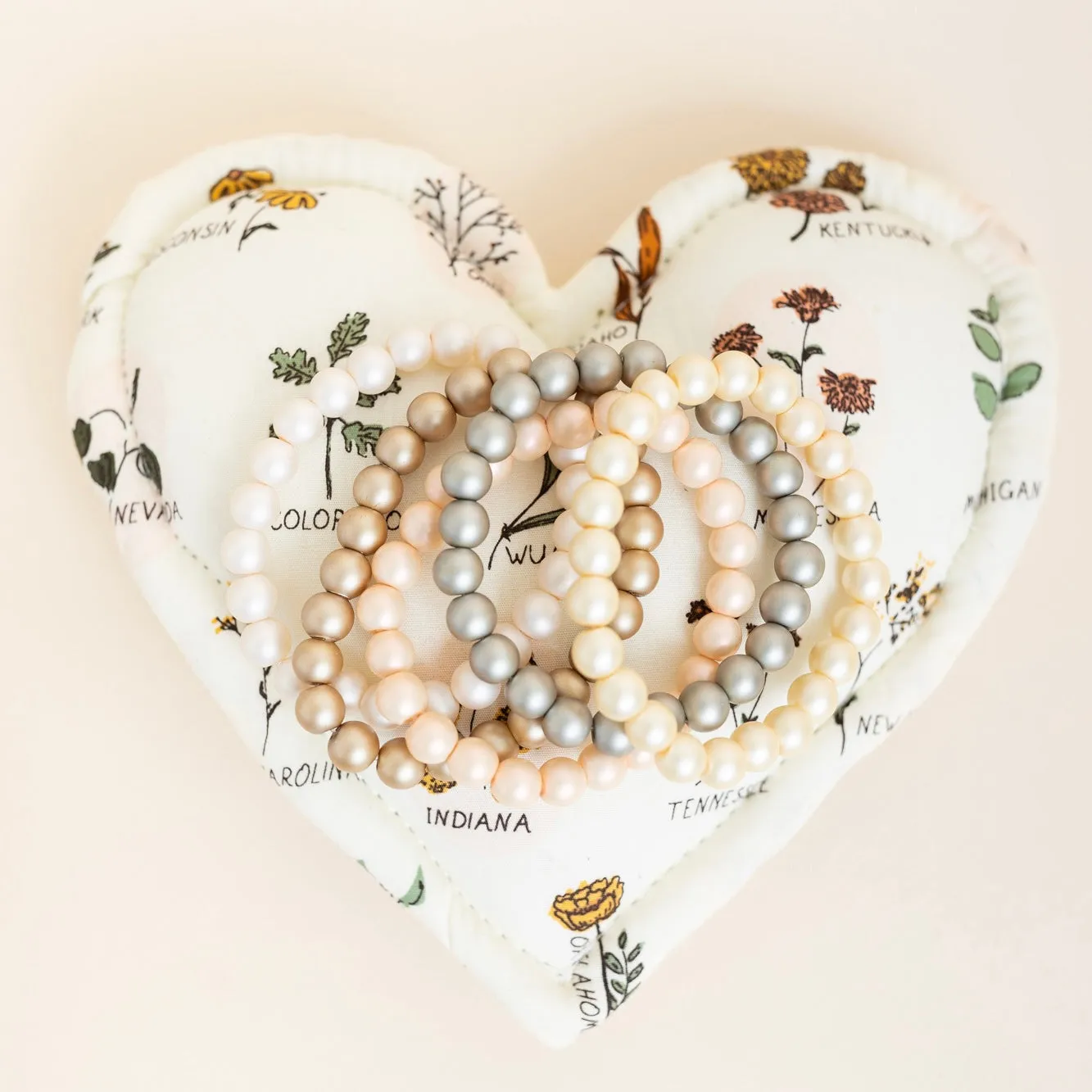 Brushed Pearl Bracelets