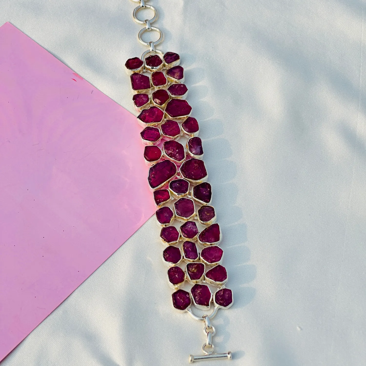 Candice Ruby Silver 925 Bracelet