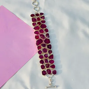 Candice Ruby Silver 925 Bracelet