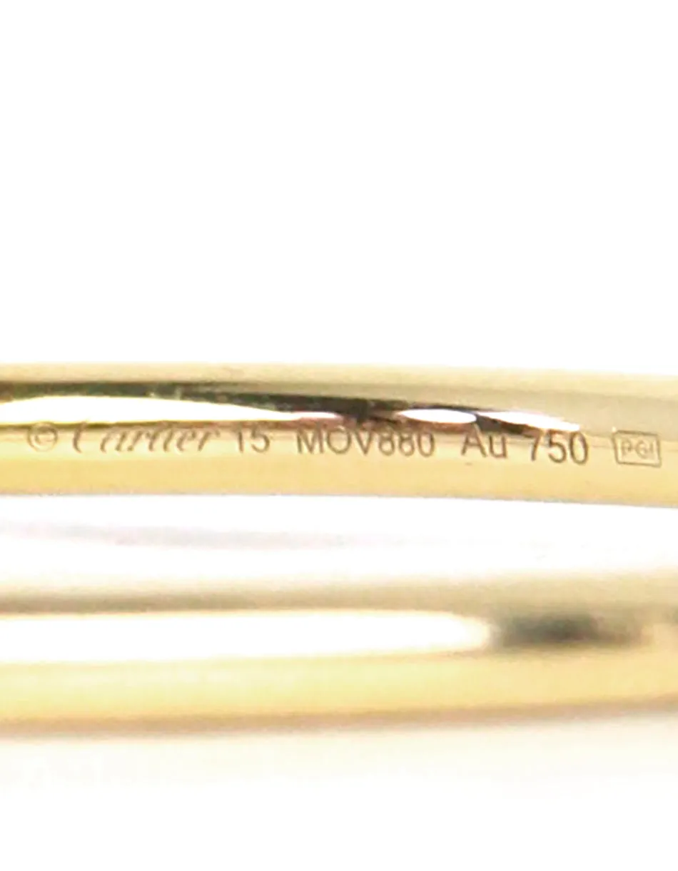 Cartier 18k Yellow Gold & Diamond Small Juste Un Clou Bracelet sz 15