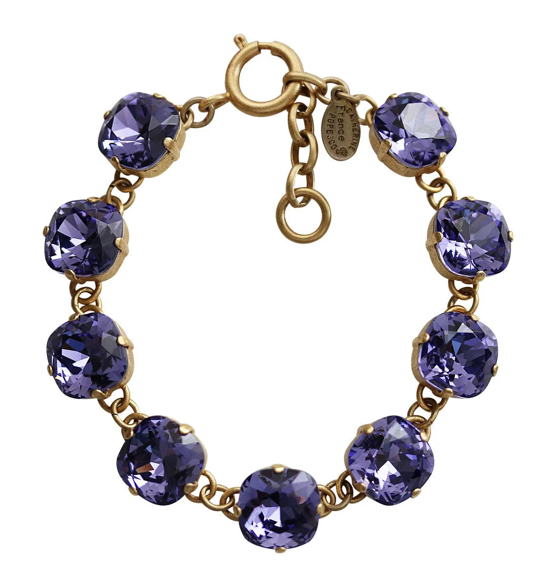 Catherine Popesco 14k Gold Plated Crystal Round Bracelet, 1696G Tanzanite