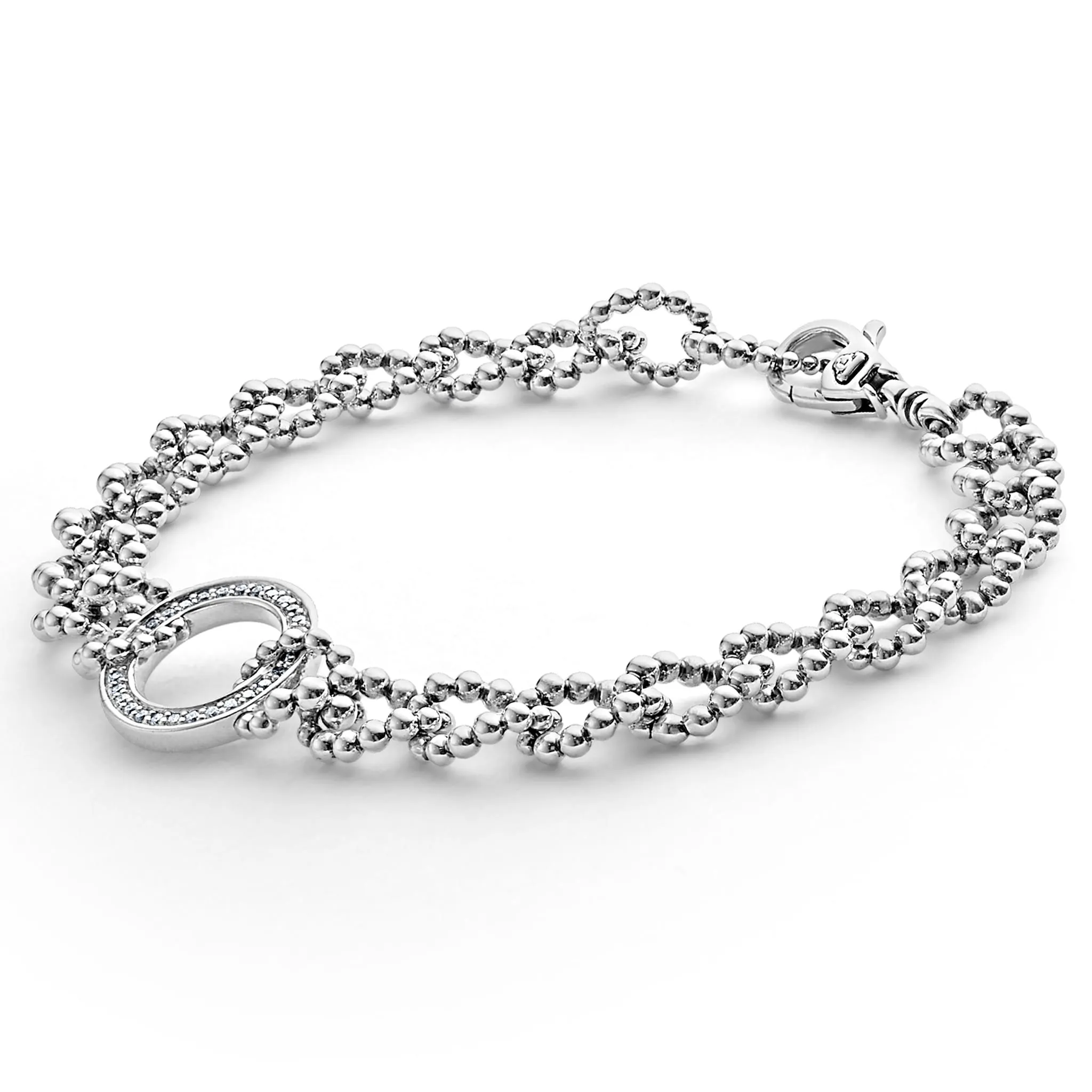 Caviar Spark Circle Diamond Link Bracelet